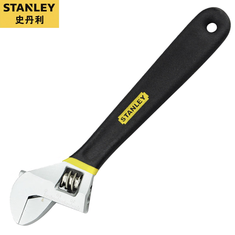 STANLEY史丹利 双色沾塑柄活络扳手