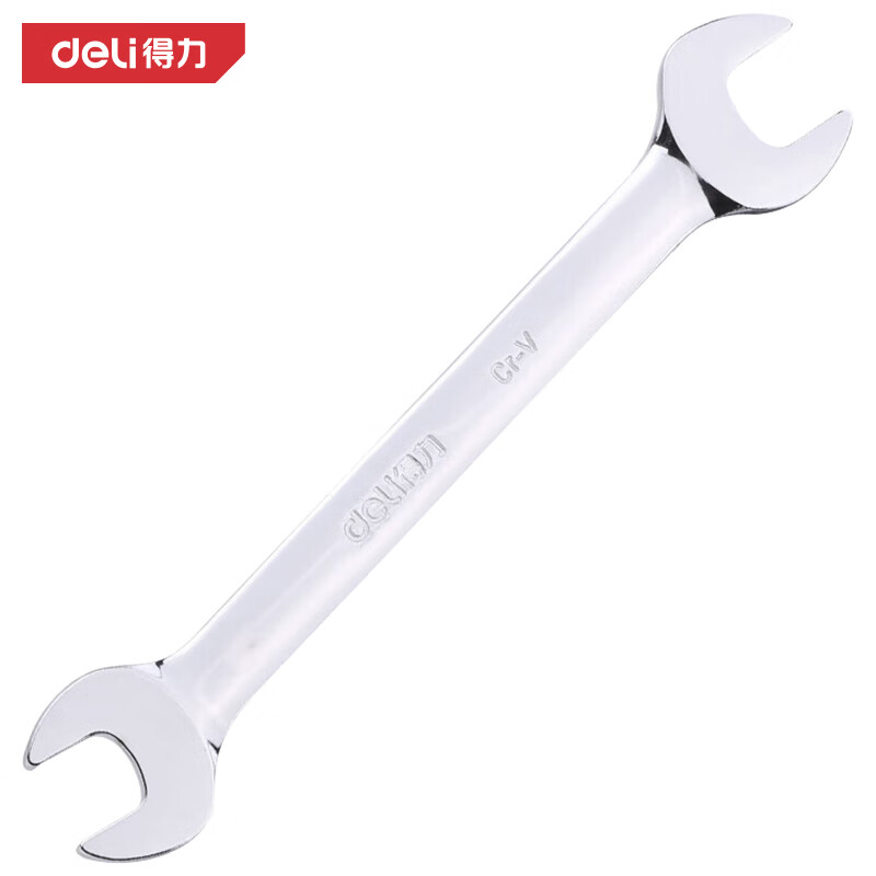 得力（deli） 家用双头梅花扳手铬钒钢镜面