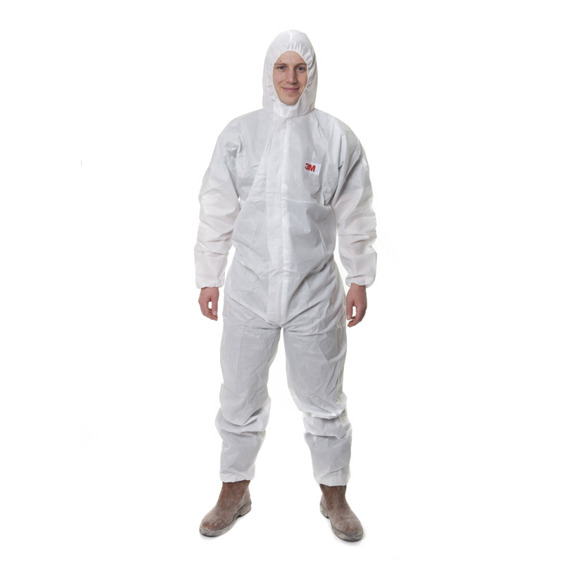 3M 白色带帽连体防护服M