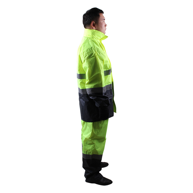 3M R2912 荧光黄拼色PVC防水安全警示服