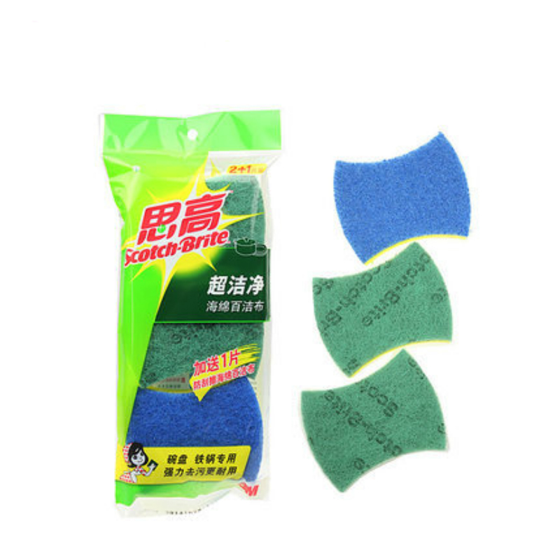 3M 6214思高超洁净海绵百洁布3片装