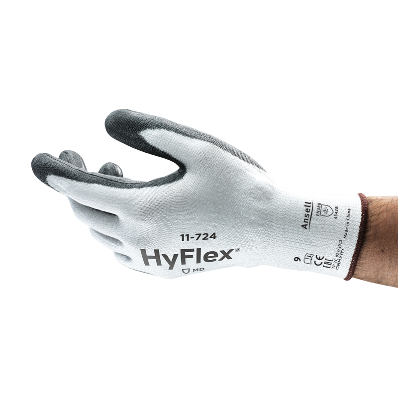 安思尔 HyFlex 掌部PU涂层3级防割手套 11-724