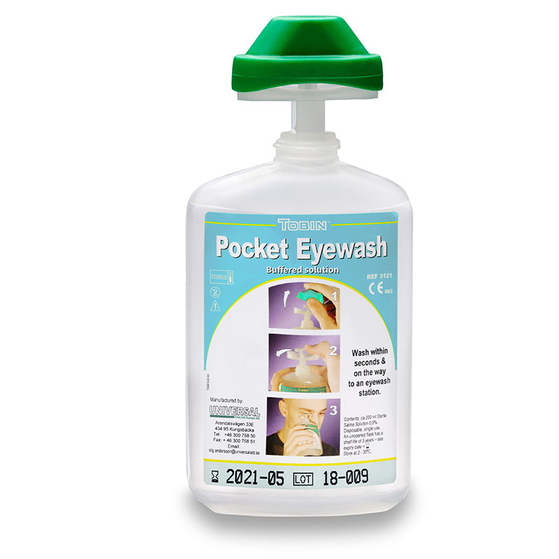 霍尼韦尔 321 Tobin瓶装洗眼器 随身口袋装 磷酸盐缓洗眼液 200ml