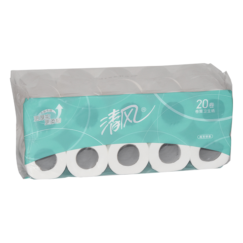 清风 约80G3层平纹有芯卷纸适合3-4星酒店