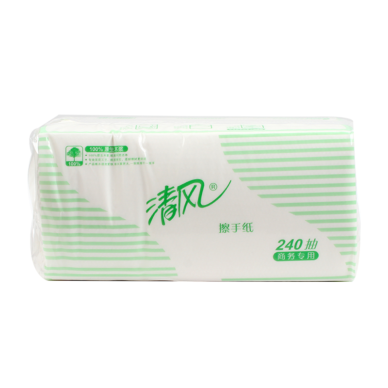 清风 1层两折240张 擦手纸