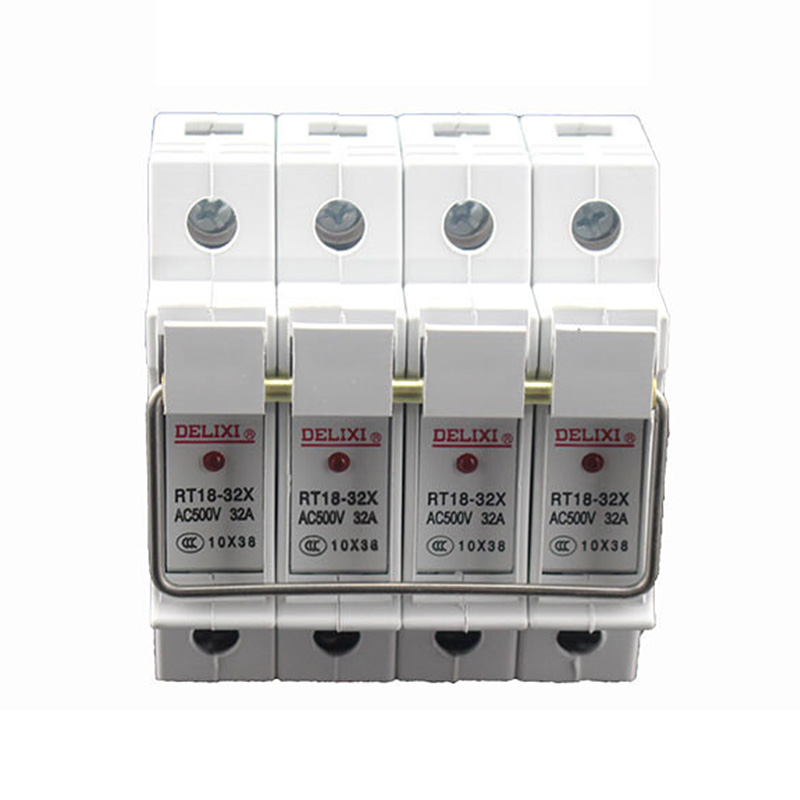 德力西（DELIXI ） 圆筒形帽熔断器底座 RT18 熔断器底座(带灯)RT18-32X 4P 座(白色)