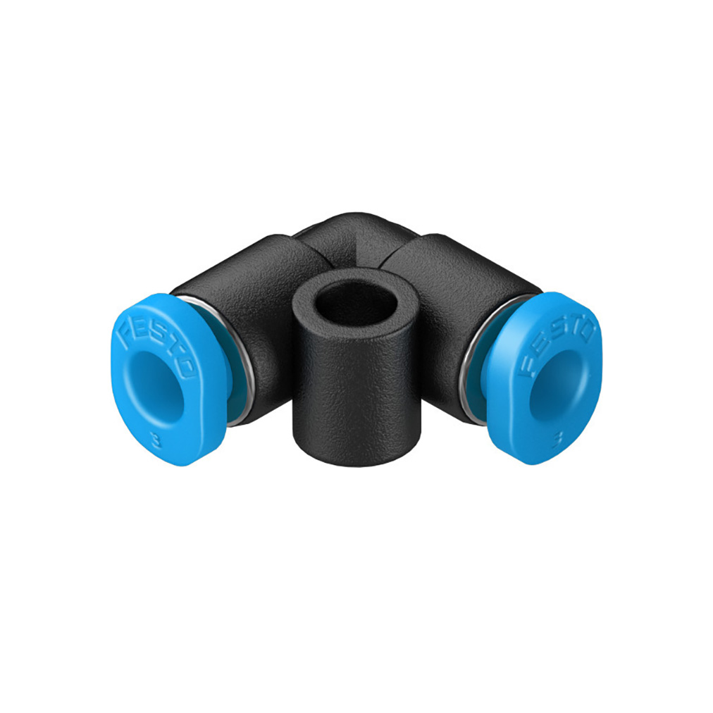 费斯托（FESTO） L型快插接头 QSML-3 黄铜镀镍+塑料接头 快插接口3mm-快插接口3mm