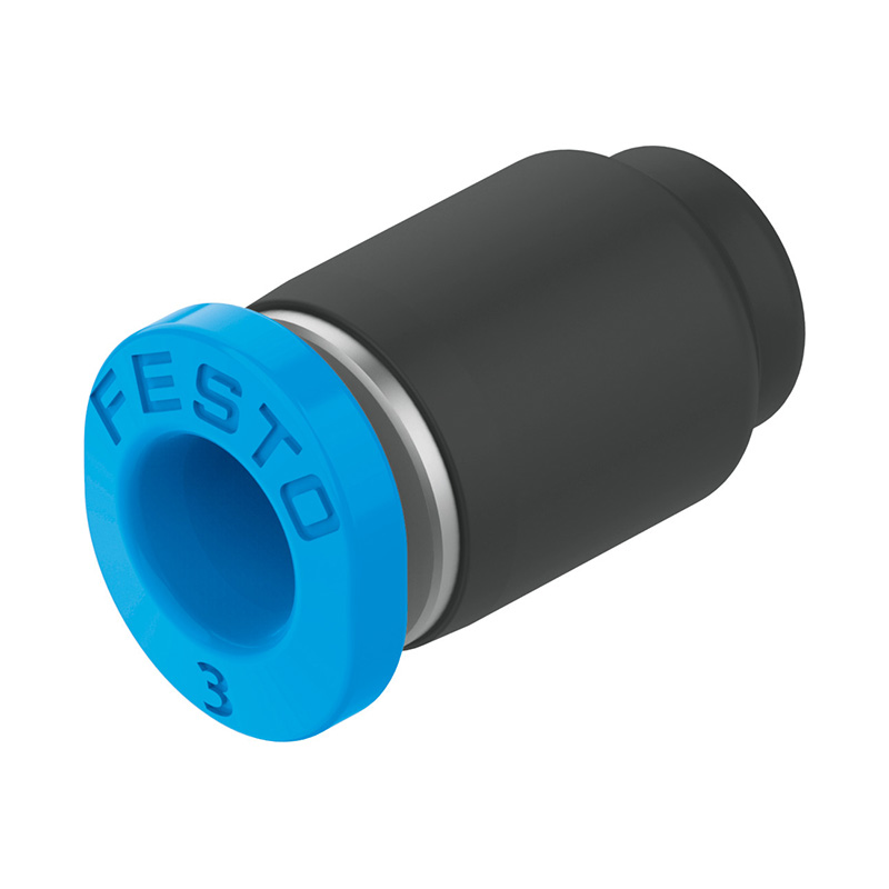 费斯托（FESTO） 快插接头 QSM-4-3 黄铜镀镍+塑料接头 快插接口4mm 快插接口3mm
