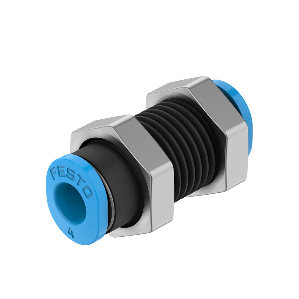 费斯托（FESTO） 快插接头 QSMS-4 黄铜镀镍+塑料接头 快插接口4mm 快插接口4mm