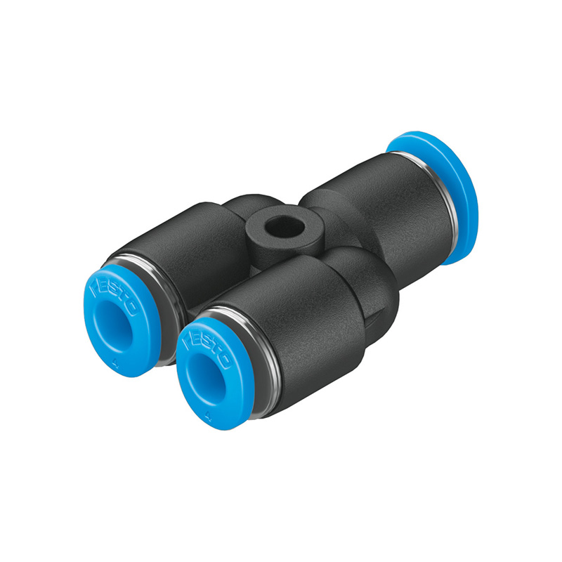 费斯托（FESTO） Y型快插接头 QSMY-6-4 黄铜镀镍+塑料接头 快插4mm-快插4mm-快插6mm