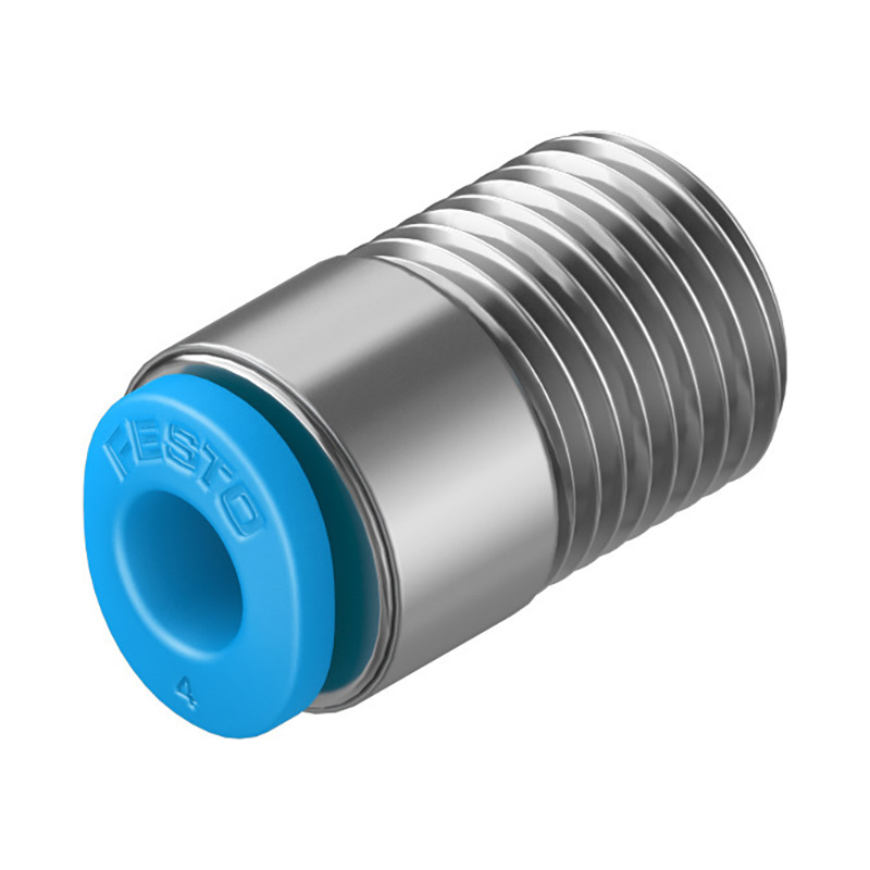 费斯托（FESTO） 快插接头 QSM-1/8-4-I 黄铜镀镍+塑料接头 快插接口4mm 外螺纹R1/8