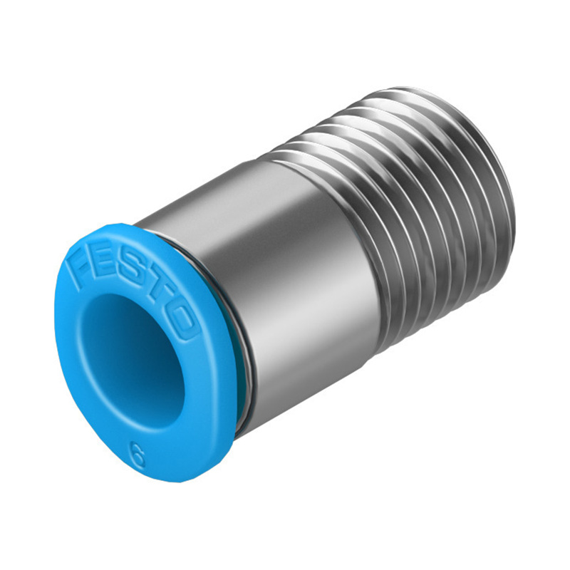 费斯托（FESTO） 快插接头 QSM-1/8-6-I 黄铜镀镍+塑料接头 快插接口6mm 外螺纹R1/8