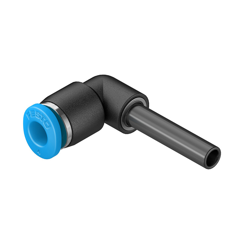 费斯托（FESTO） L型快插接头 QSM-6H-4 黄铜镀镍+塑料接头 快插接口6mm 快插接口4mm